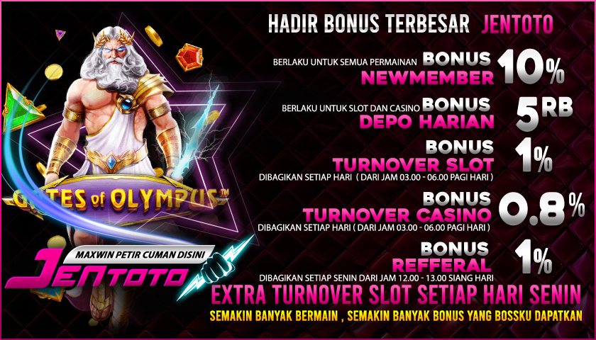 Bonus Cashback Tertinggi Hanya di Situs Slot Jentoto